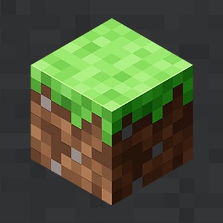 A grassy dirt block