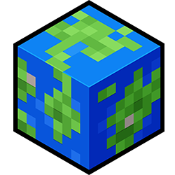 Icon of a Minecraft block colored like the earth